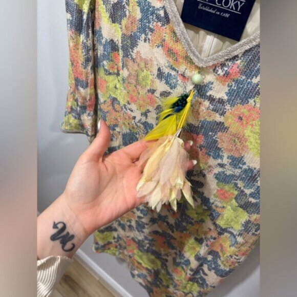 OKY ^ COKY - Colorful Floral Dress with Tassel Detail- Spanish Designer - Picture 2 of 11